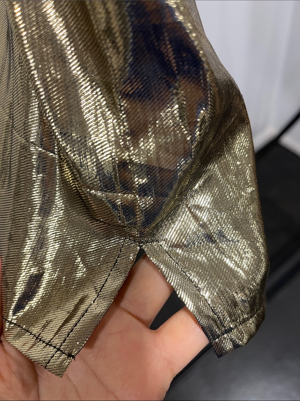Metallic Gold Sleeveless Shine Blouse - Picture 3 of 10